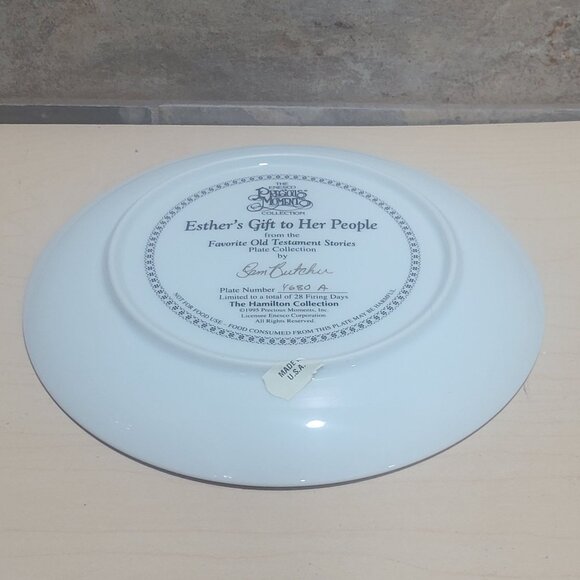 Enesco Precious Moments Esthers Gift To Her People Decorative Plate Hamilton Col - Picture 7 of 12
